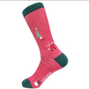 Soxfords Secret Santa Mens Red Christmas Theme Dress Socks Mens Size 6-13